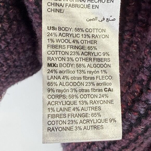 Chico's Womens 3 XL Purple Ombre Fringe Boucle Knit Open Front Cardigan Jacket - Picture 8 of 8